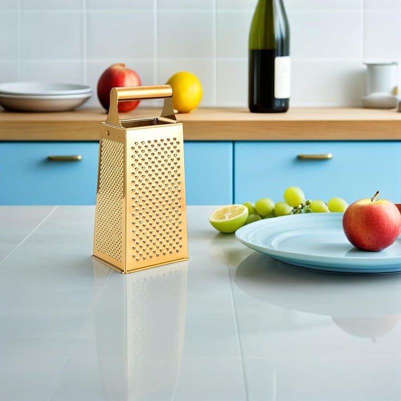 Heavy Duty Stainless Steel Four Sided Kitchen Grater For Cheese Vegetables Easy Clean - Image 5
